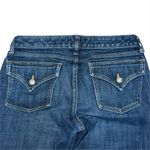 Gap Curvy Flare Jeans Womens 4 / 27 Low Rise Dark Wash Button Flap Pockets 28x29 Blue Photo 4