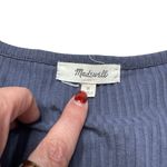 Madewell  Square Neck Ribbed Short Sleeve Blue Bodysuit Medium Photo 3