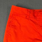 J Crew Womens 2 Bright Orange Flat Front Chino Cotton Shorts Pockets Photo 1