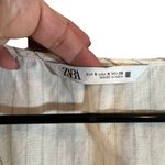 ZARA  White Striped V-Neck Kimono Sleeve Accordion Trim Cropped Top Women Sz S Photo 6