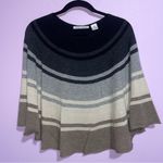 autumn cashmere Poncho Topper Sweater Women Size XS ColorBlock Contemporary Photo 0