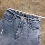EXPRESS  super high rise distressed ripped mom jean Photo 1