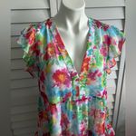 Amanda Uprichard  | Chamomile tiered midi dress in floral watercolor print Photo 3