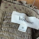 Bohme  Olive Print Sleeveless Smocked High Neck Dress Size M Photo 3