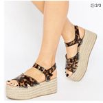 ASOS Leopard Print Espadrille Flatform Sandals Size 8 Photo 3