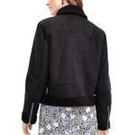 Loft NEW Women’s Faux Suede Aviator Jacket size S Black Photo 8