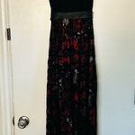 Slny Black Red Floral Velvet Sleeveless Formal Dress 6 Photo 0