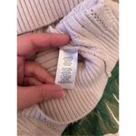 Elie Tahari Women’s Short Sleeve V Neck Beige Grey Sweater Size Large Photo 4