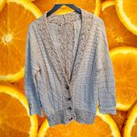 Free People Women's Tan Bumpy Road Chunky Knit Button-Up Cardigan Size L Photo 1