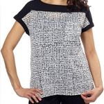 Calvin Klein Jeans Ladies Knit Top - White/Black Small Photo 0