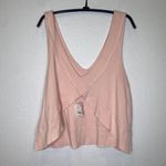 We The Free  Pink Free People Knit Cotton Tank Top NWT Sz Sm Relaxed Photo 3