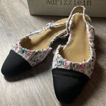 Multicolor Tweed Slingback Sandals Size 7 White Photo 5