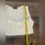 LULUS Relaxed Livin' White Waffle Knit Cropped Bustier Tank Top Size L Photo 7