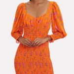 For Love & Lemons  Floral Peony Smocked in Orange Floral Photo 5