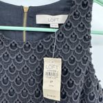 Loft NWT size 2P sleeveless black above the knee dress zip up rear linen cotton Photo 3
