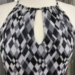 Xhilaration Xhiliration Y2K Black & Gray Geometric Halter Mesh Mini Dress | Size XL Photo 1