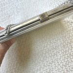 Vintage Silver Metallic Evening Bag Clutch with Chain Strap Prom Party Photo 5