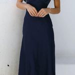 Hello Molly (NWT) Sky Child Ruched Puff Sleeve Maxi Dress Navy, Size XS/2 Photo 1