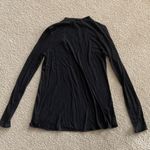 EXPRESS  Black Long Sleeve Shirt Choker Cutout Top Blouse Soft Size XS Like New Photo 4