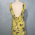 Newbury Kustom Yellow Floral Sleeveless Low Ruffle Back Guazey Mini Dress M Photo 12