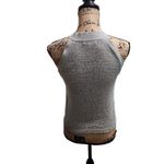 Miou Muse Top Womens Size Medium Grey Sleeveless Mock Neck Ribbed Knit‎ Gray Photo 3