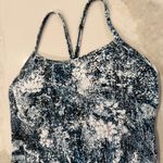 Lululemon Power Y Padded Tank Top Women's 6 Luon Wildwood Floral Blue Shelf Bra Photo 2