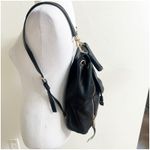 Michael Kors  Viv Black Pebbled Leather Top Handle Drawstring Zipper Backpack Photo 5