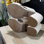 Qupid  Natural Jute Criss-Cross Strap Block Heels Mule Shoes Sandals Size 8.5 Photo 5