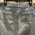 Caslon Denim Skirt with Frayed Hem high low mini Photo 4