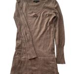 BCBGMAXAZRIA MAX AZRIA Angora Wool Sweater Brown Medium Fitted Sexy Tunic Plunge Photo 7