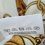 Hippocampe Blouse Top Womens M Cream Chain Print 3/4 Sleeve Old Money Equestrian Size M Photo 13