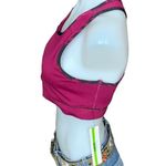 Nicole Miller Low Impact Longline Sports Bra Maroon Pink Large Yoga Studio NEW Photo 1