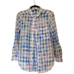Anthropologie  Pilcro and the Letterpress Neon Plaid Check Shirt Blue Size Small Photo 0