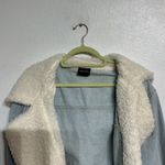 Miou Muse Denim Sherpa Trim Jacket Sz S Blue Photo 2
