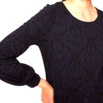 Loft  Medium Dress Jacquard Long Sleeve Balloon Medallion‎ Blue Knee-Length Party Photo 2