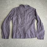 Flax Women's  Small Petite Purple Button 100% Linen Long Sleeve Photo 4