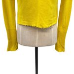 Intermix  Cashmere Sweater Cropped Raw Hem Neon Yellow Size XS Photo 4