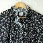  By We are Sundays Leah Shirt Women S Black Floral Gingham Button Up Boho Photo 6