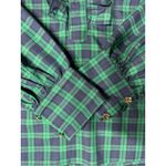 CK Bradley Women's Green Navy Plaid Ruffled Mock Neck Long Sleeve Shirt Size L Size L Photo 8