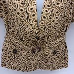 Banana Republic Cotton/Linen Blend Ikat Tribal Print Short Sleeve Safari Jacket Photo 2