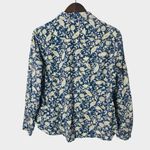 L.L.Bean Blue Paisley Corduroy Button Down Shirt Women’s XL Photo 4