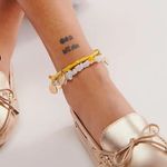 Free People NWT  Spinner Anklet in Neon Yellow Photo 1