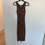 Sandro  Paris Roselia Knit Bodycon Black Red Space Dye Tank Dress Size 2 Photo 4