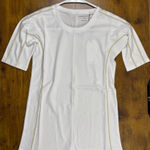 Universal Standard NWT Women's 4XS (00-0) XS White Top with Gold Stitching Photo 0