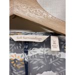 Soft Surroundings  Kimono Open Cardigan L/XL Topper Floral Beaded Trim Boho Sheer Photo 4