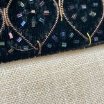 Vintage Beaded Belt Women Velvet Deadstock‎ Tassels Black Ties Dramatic Elegant Photo 8