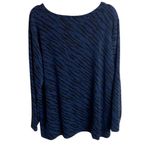 Susan Graver Size 2x Zebra Animal Print Blouse Top Blue Black Soft Stretch Photo 3