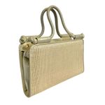 Stuart Weitzman Vintage  Shimmering Leather Woven Straw Evening Bag Satchel Photo 11