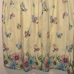 Vintage Pastel Yellow Floral and Butterfly Dress Size M Photo 1