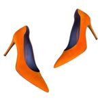 Victoria Beckham  Women’s Point Toe Orange Suede Purple Interior Stiletto Heels Photo 6